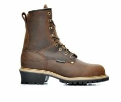 Men's Carolina Boots CA9821 8 In Steel Toe Waterproof Logging Work Boots